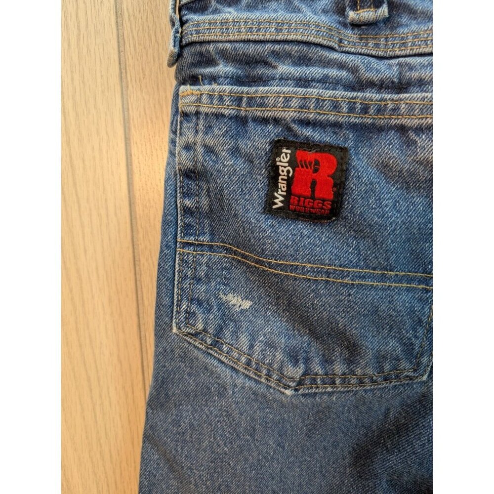 Wrangler Riggs Jeans Adult 34x30 Blue Denim Regular Fit Straight Cut Mens * - Picture 6 of 11